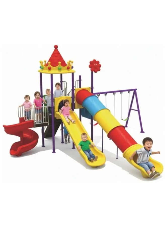 MYTS Discovery Playland with 3 Swings & 3 Slides | Outdoor Kids Playset | Large Fun Park Playground – 620 × 380 × 270 cm - Image 1
